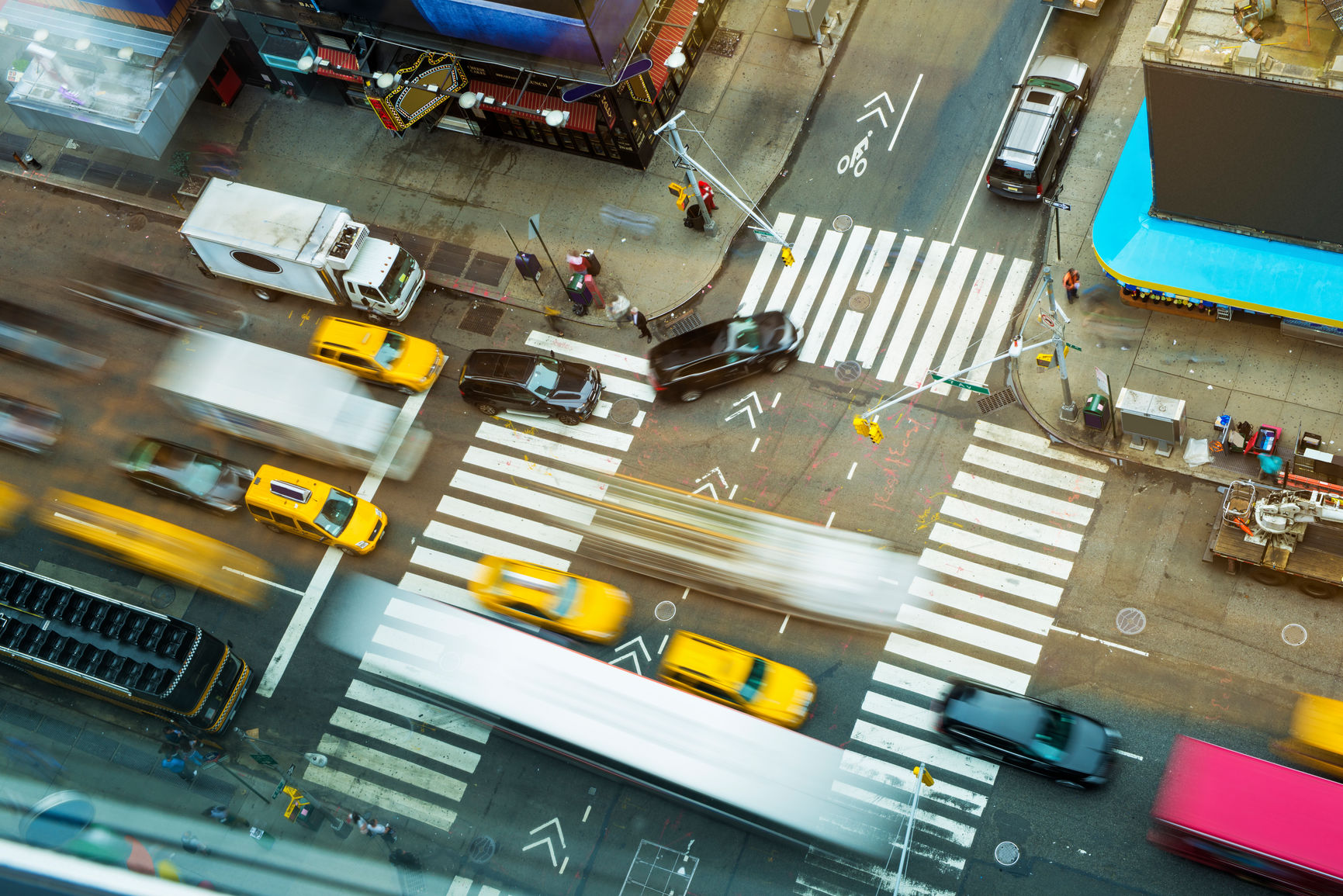 Traffic Motion On Broadway At Times Square New York